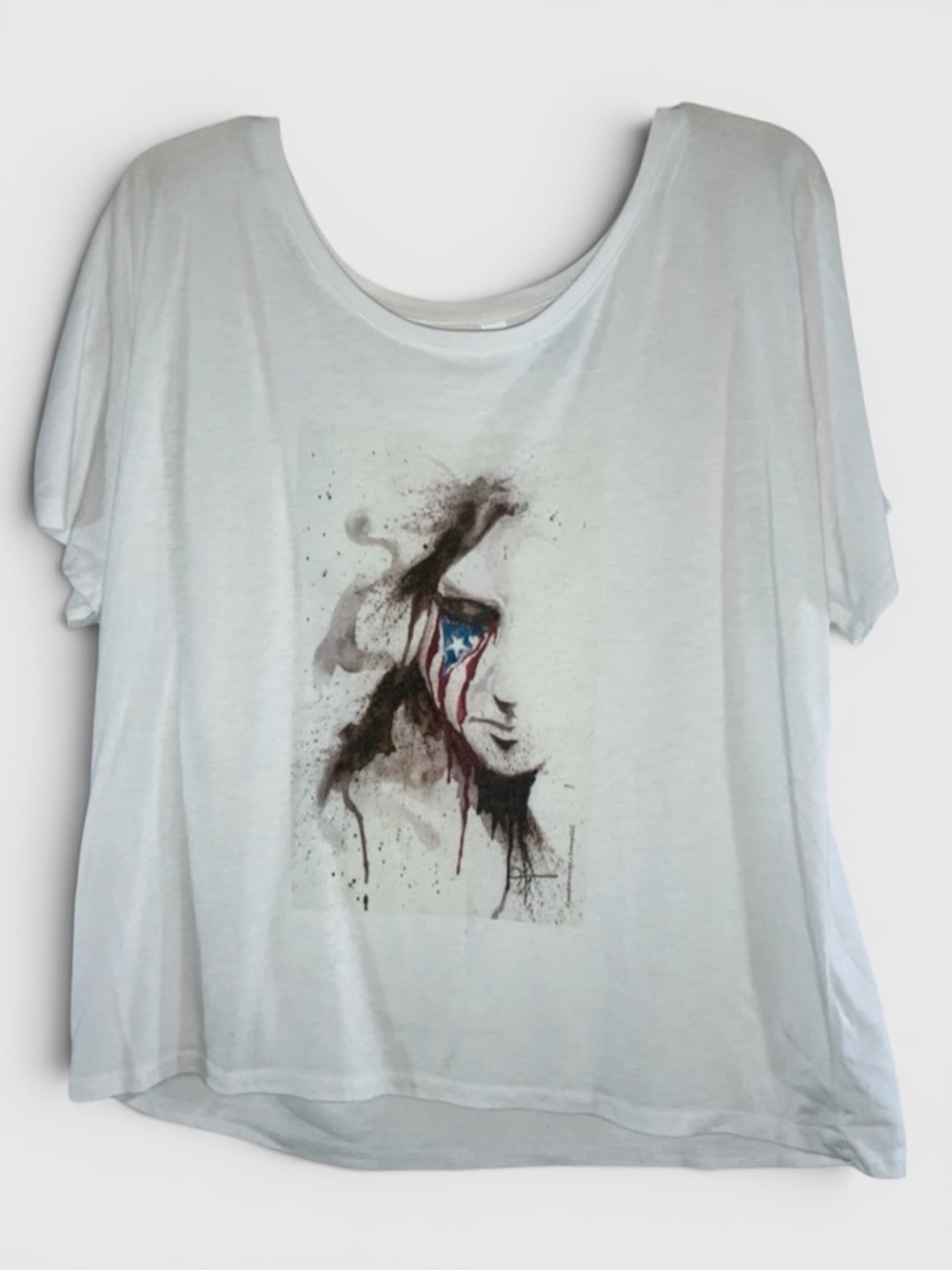507 10/$50🏄🏻‍♀️ Bella Canvas Boricua Puerto Rico Flag White Scoop Neck T-Shirt